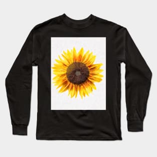 Large single bright Sunflower bloom Long Sleeve T-Shirt